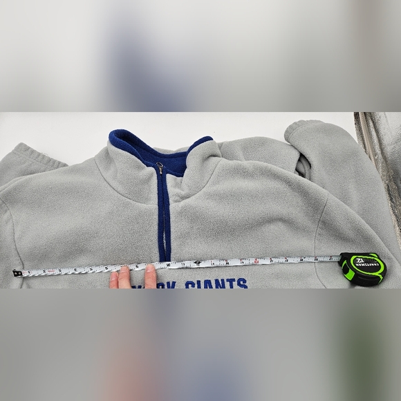 Vintage Reebok Light Gray and Blue New York Giants 1/4 Zip Pullover Men's Large - Picture 12 of 16